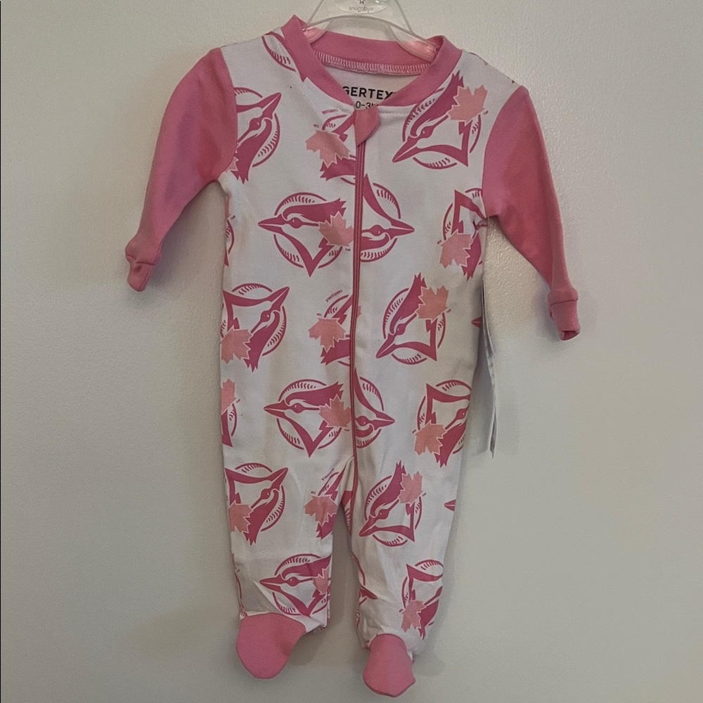 NWT MLB Pink and White Toronto blue jays Print Footie